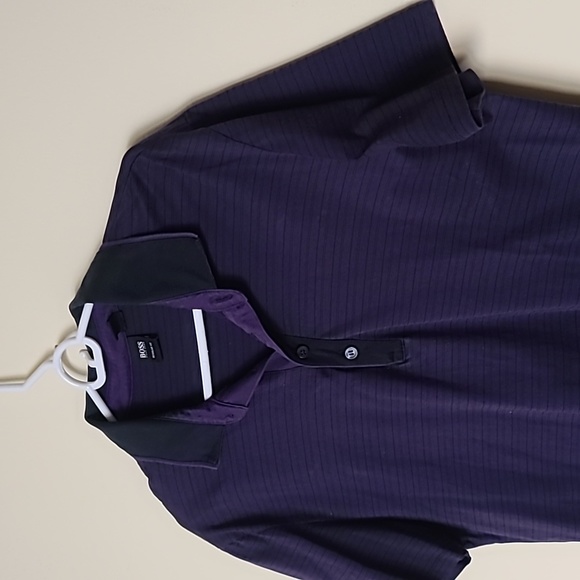 Hugo Boss Men Purple Short Sleeve Polo Regular Fit Size L - Picture 5 of 7
